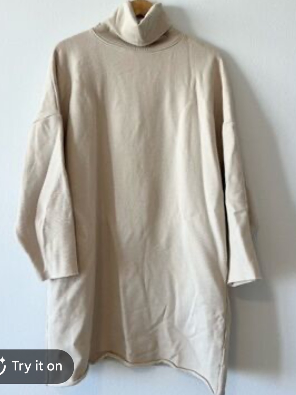 OAK + FORT Cream Turtleneck Sweater Dress